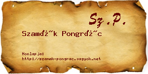 Szamák Pongrác névjegykártya